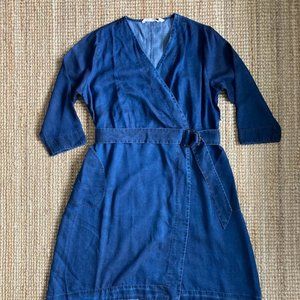 SOFT SURROUNDINGS | Denim Tencel Wrap Dress | L NWOT